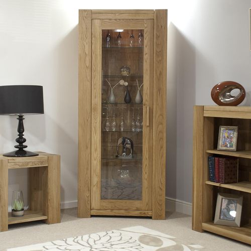 Massive Oak Display Cabinet