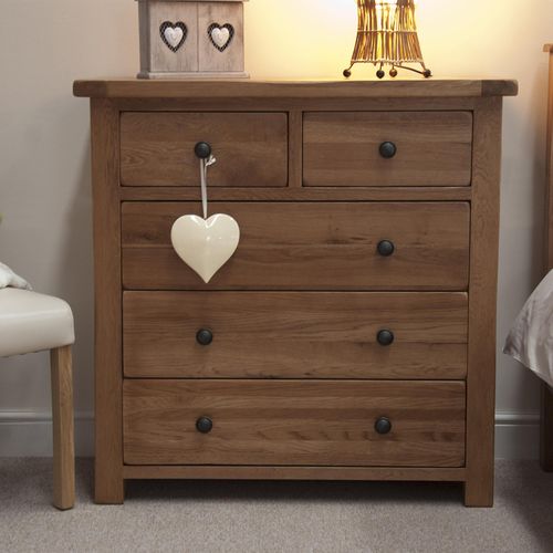 Rutland Oak 3+2 Drawer Chest
