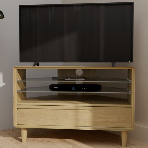 Danish Oak Corner TV Unit