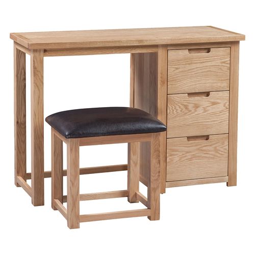 Berkeley Oak Single Pedestal Dressing Table with Stool