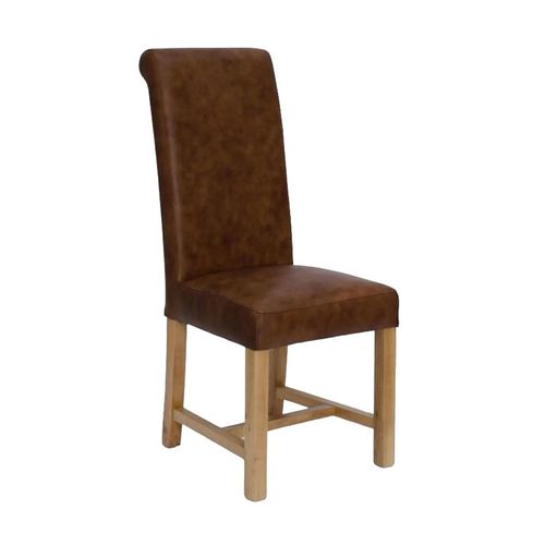 2 x Henry Mocha Leather Dining Chair
