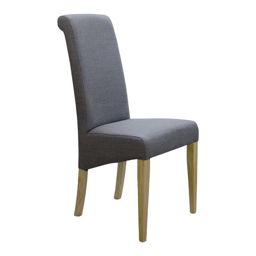 2 x Roma Light Grey Fabric Dining Chair