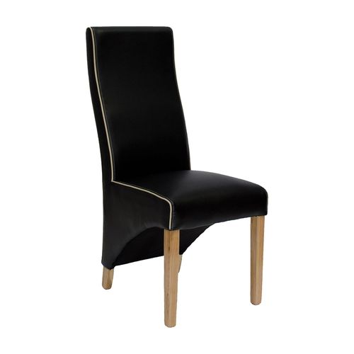 2 x Wayne Bone Contrast Piping Monaco Matt Noir Dining Chair