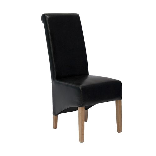 2 x Ronald Black Bonded Leather Dining Chair
