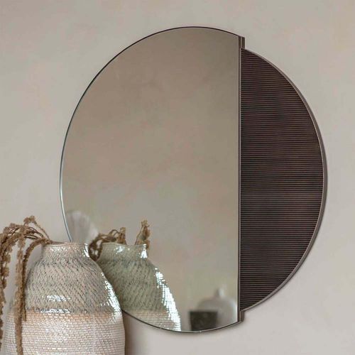 Libra Belvedere Black Round Wall Mirror - 90cm x 90cm