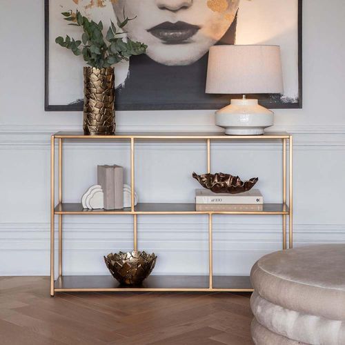 Libra Brooks Brushed Champagne Console Table
