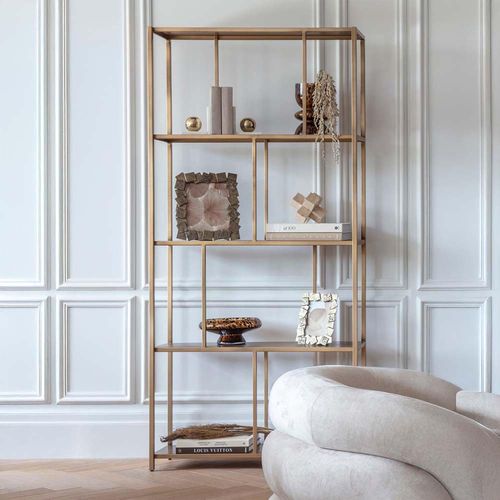 Libra Brooks Brushed Champagne Tall Shelving Unit