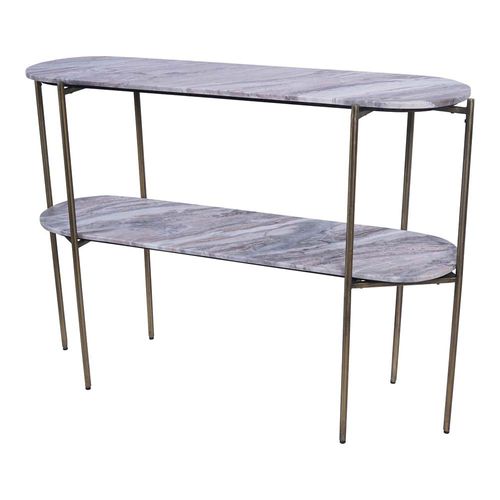 Libra Toronto Grey Marble Oval Console Table