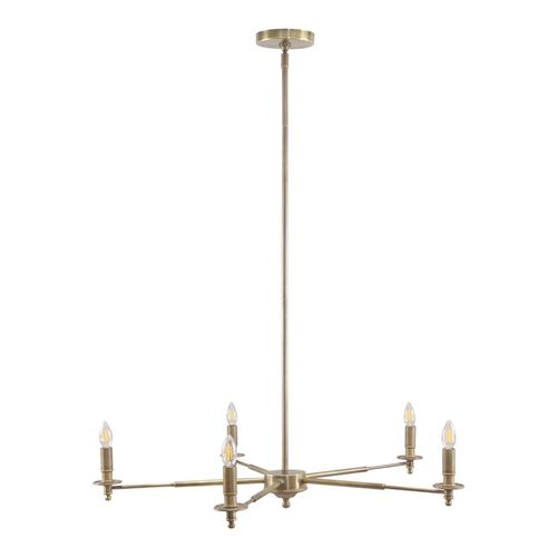Libra Blythe 5 Light Brass Chandelier