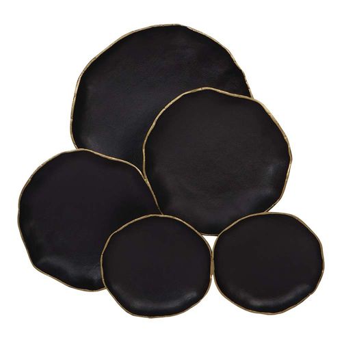 Libra Arlow 5 Disc Black Metal Wall Art