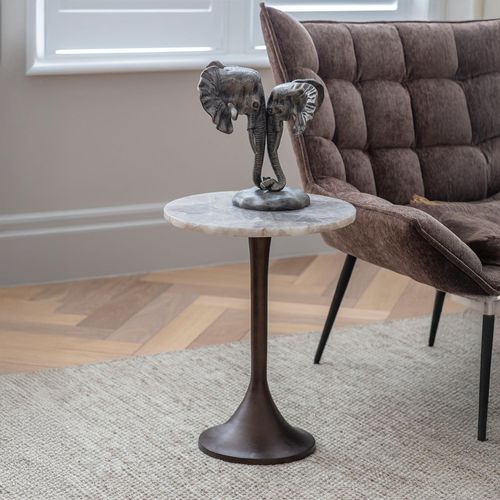 Libra Bosworth Smokey Quartz Round Small Side Table
