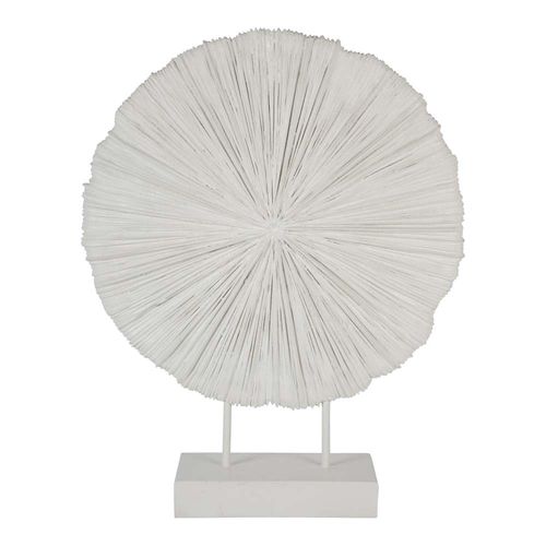 Libra Orbis White Textured Sculpture on Stand