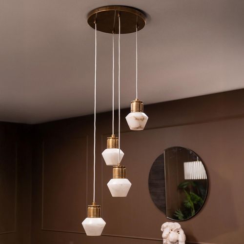 Libra Allegra 4 Light Alabaster Pendant