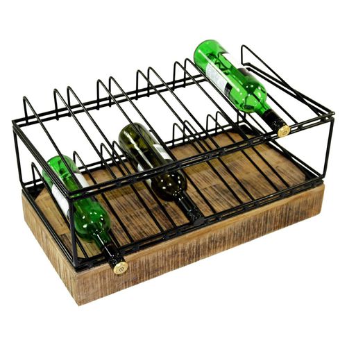 Libra Harbury Natural and Black 12 Bottle Wine Rack