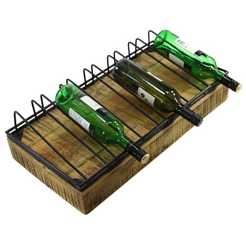 Libra Harbury Natural and Black 6 Bottle Wine Rack