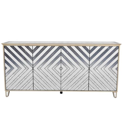 Libra Lexington Antique Mirrored 4 Door Extra Large Sideboard - 180cm