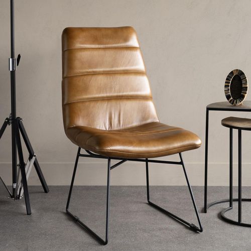 Libra Arthur Cognac Leather Dining Chair
