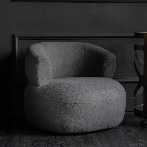 Libra Luna Grey Boucle Fabric Occasional Chair