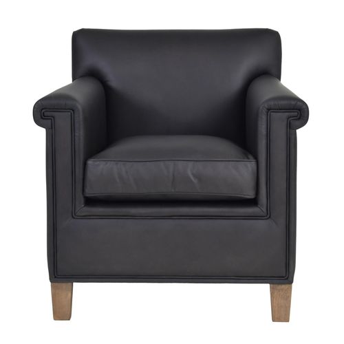 Libra Lytham Black Leather Armchair