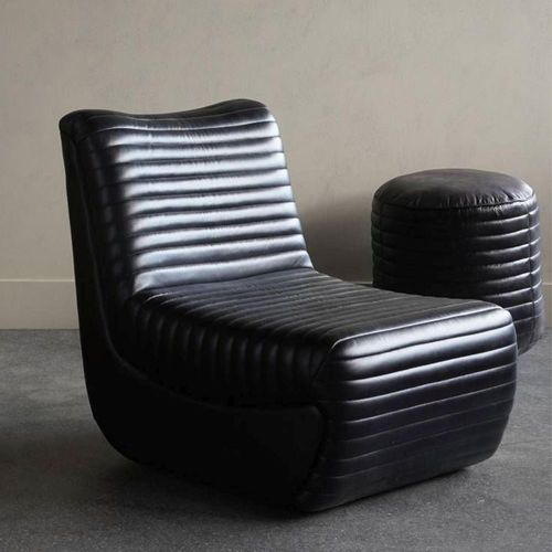 Libra Trinity Charcoal Leather Occasional Chair
