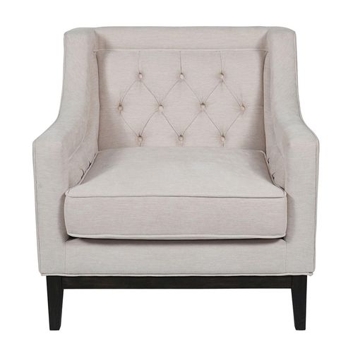 Libra Theodore Ivory Fabric Buttoned Armchair