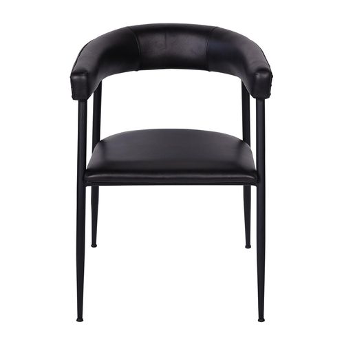 2 x Libra Churchill Charcoal Leather Curved Dining Chair
