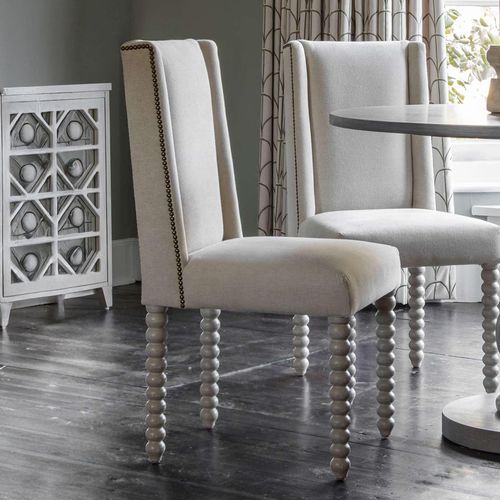 Libra Barnabus Ivory Fabric Dining Chair