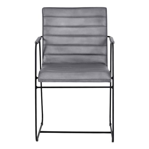 Libra Belton Grey Leather Dining Armchair
