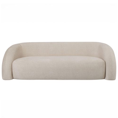Libra Casa Cream Velvet Fabric Curved 2 Seater Sofa