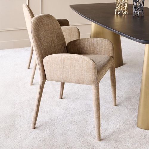 Libra Eska Beige Fabric Dining Armchair