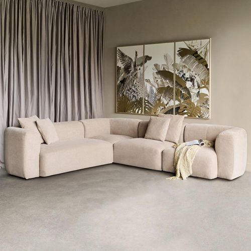 Libra Wicklow Natural Chenille Fabric Corner Sofa