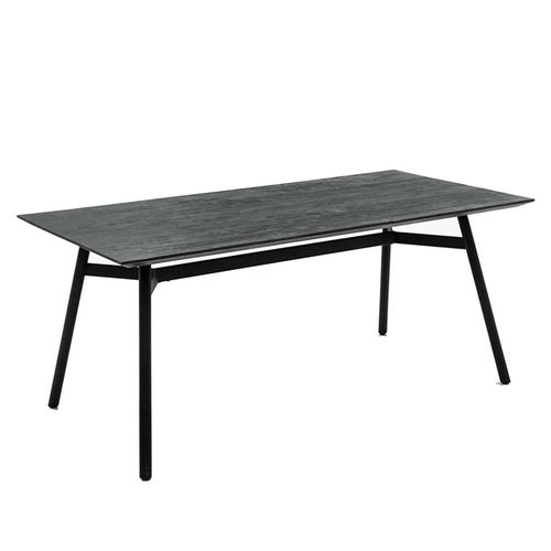 Libra Bronks Black Acacia Wood 6 Seater Dining Table - 180cm