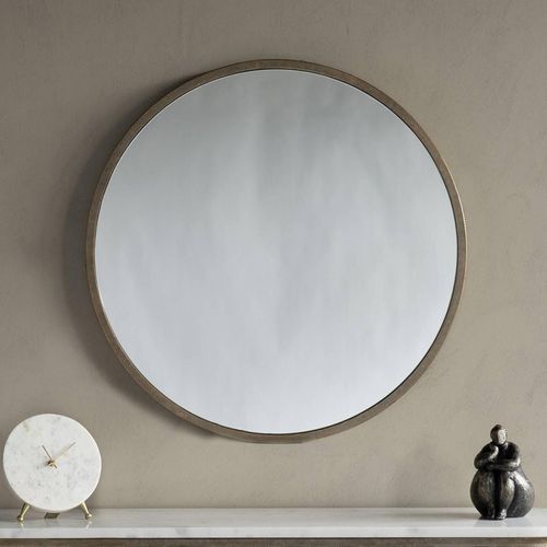Libra Belvedere Aged Gold Round Wall Mirror - 80cm x 80cm