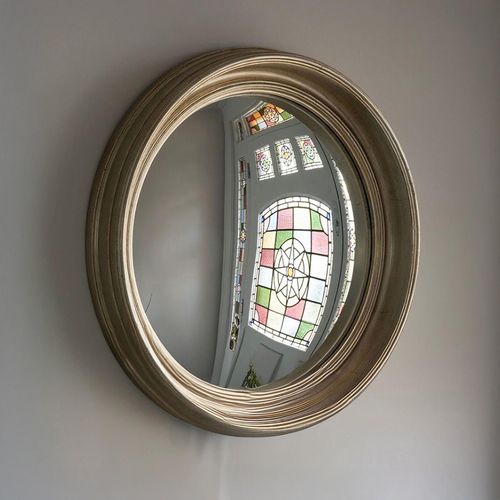 Libra Fen Convex Wooden Round Wall Mirror - 62cm x 62cm