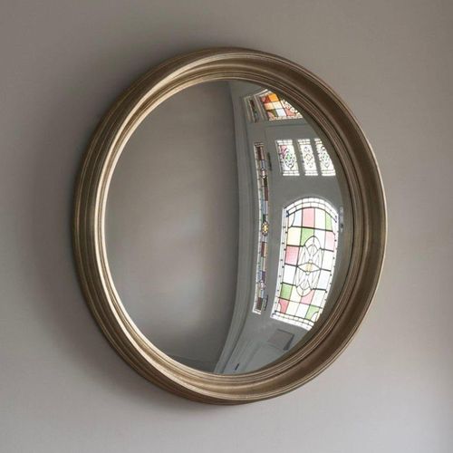 Libra Fen Convex Wooden Round Wall Mirror - 82cm x 82cm