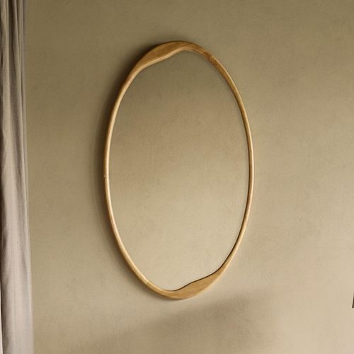 Libra Hague Natural Wooden Oval Wall Mirror - 70cm x 119cm
