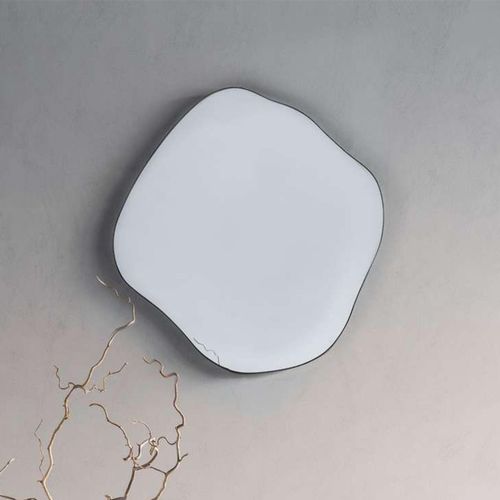 Libra Organic Black Metal Abstract Wall Mirror - 77cm x 81cm