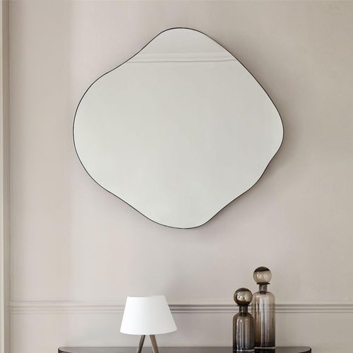 Libra Organic Black Metal Abstract Wall Mirror - 97cm x 101cm