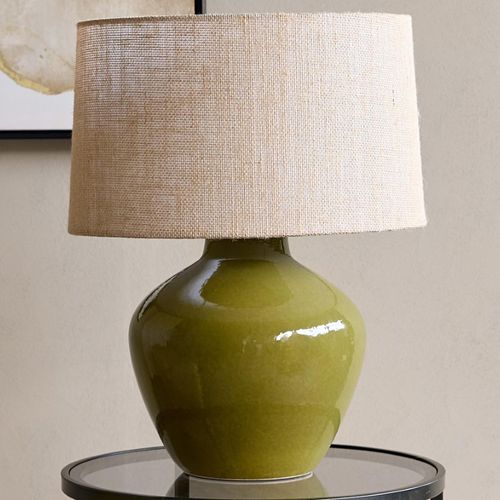 Libra Aubrey Green Ceramic Large Table Lamp