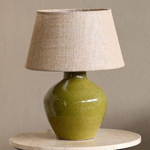 Libra Aubrey Green Ceramic Small Table Lamp
