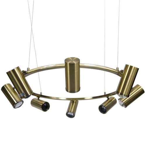 Libra Stukely Brushed Brass Eight Spotlight Pendant