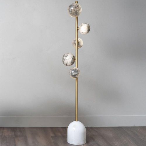 Libra Constellation Gold and Grey Glass Floor Lamp