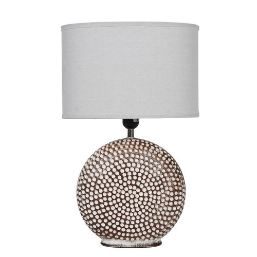 Libra Chariot Brown Ceramic Small Table Lamp