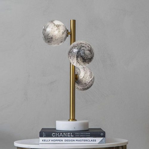 Libra Constellation Gold and Grey Glass Table Lamp
