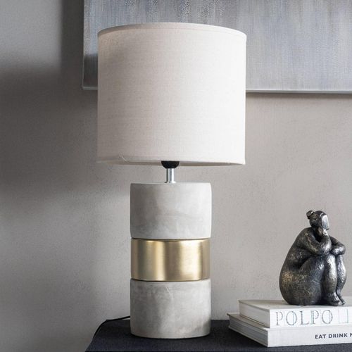Libra Grey and Gold Ceramic Table Lamp