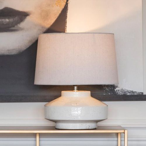 Libra San Sebastian White Ceramic Table Lamp