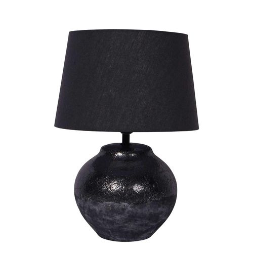 Libra Skyline Black Ceramic Small Table Lamp