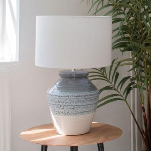 Libra Skyline Grey and Blue Ceramic Table Lamp