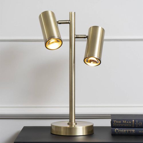 Libra Stukely Bronze Metal Double Light Desk Lamp
