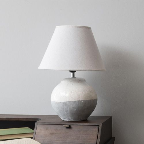 Libra Skyline White and Grey Ceramic Small Table Lamp